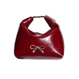 Qwinee Y2k Bow Clutch - Retro Dumpling Handbag for Evening